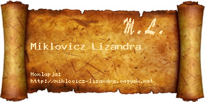 Miklovicz Lizandra névjegykártya